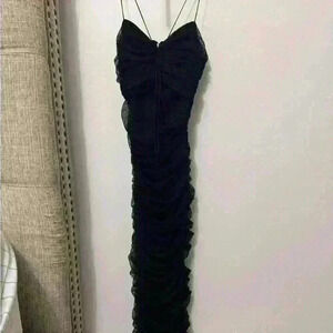 Zara woman’s black spaghetti strap  body con dress